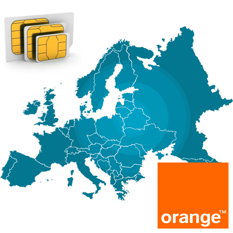CARTE SIM M2M ORANGE 20MO 30MIN 50SMS EUROPE USA MAROC