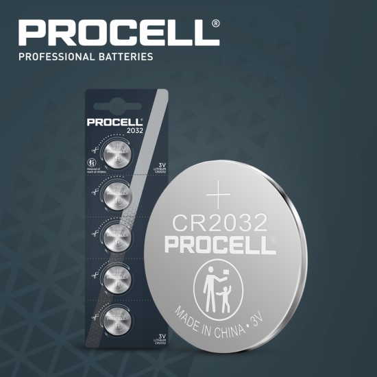5 PILES CR2032 3V PROCELL