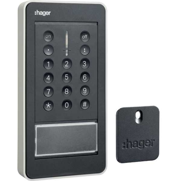 Clavier extérieur lecteur badges Logisty Alma Hager