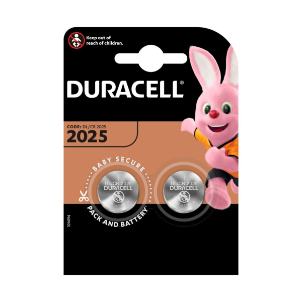 2 PILES CR2025 DURACELL
