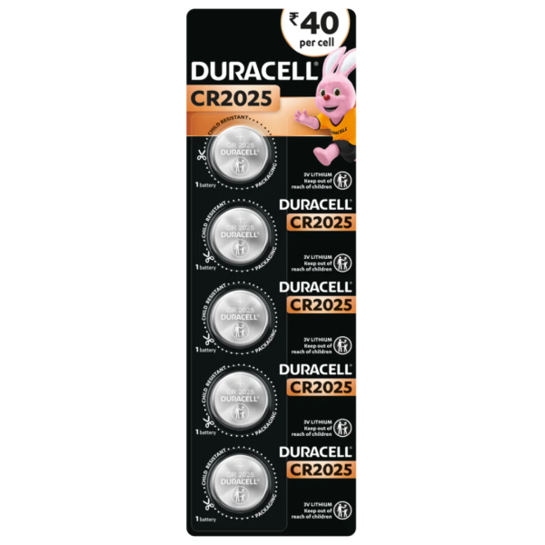 5 PILES CR2025 DURACELL