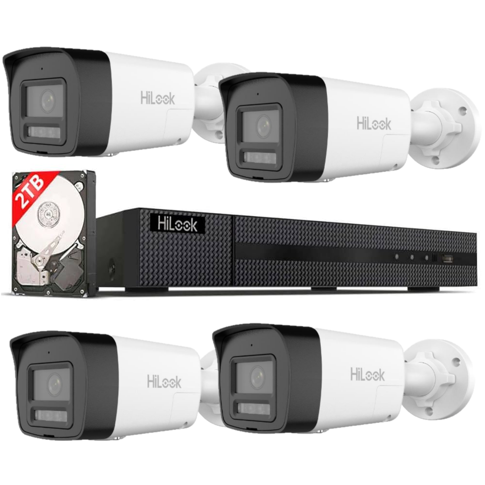 KIT VIDEO 4K 4 CAMERAS 2TO HILOOK