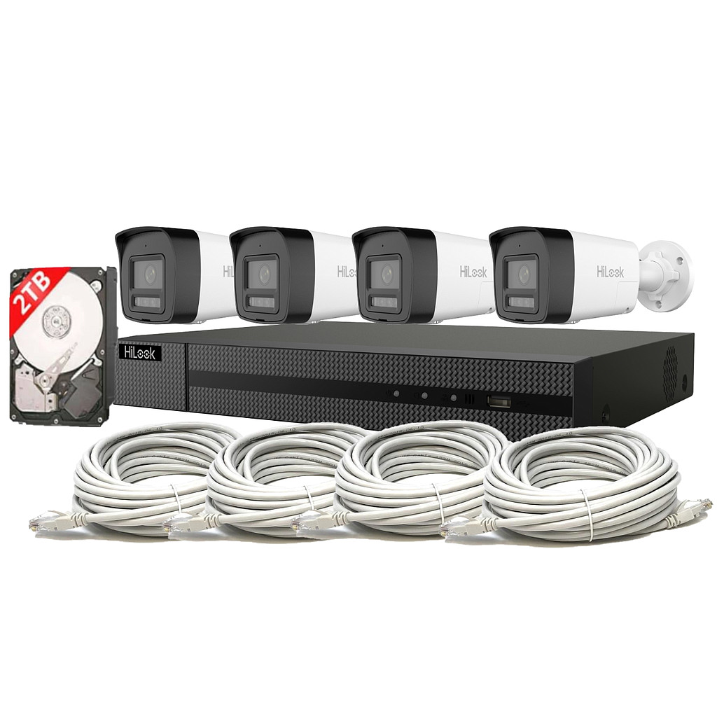 KIT VIDEO 6MP 4 CAMERAS 2TO HILOOK