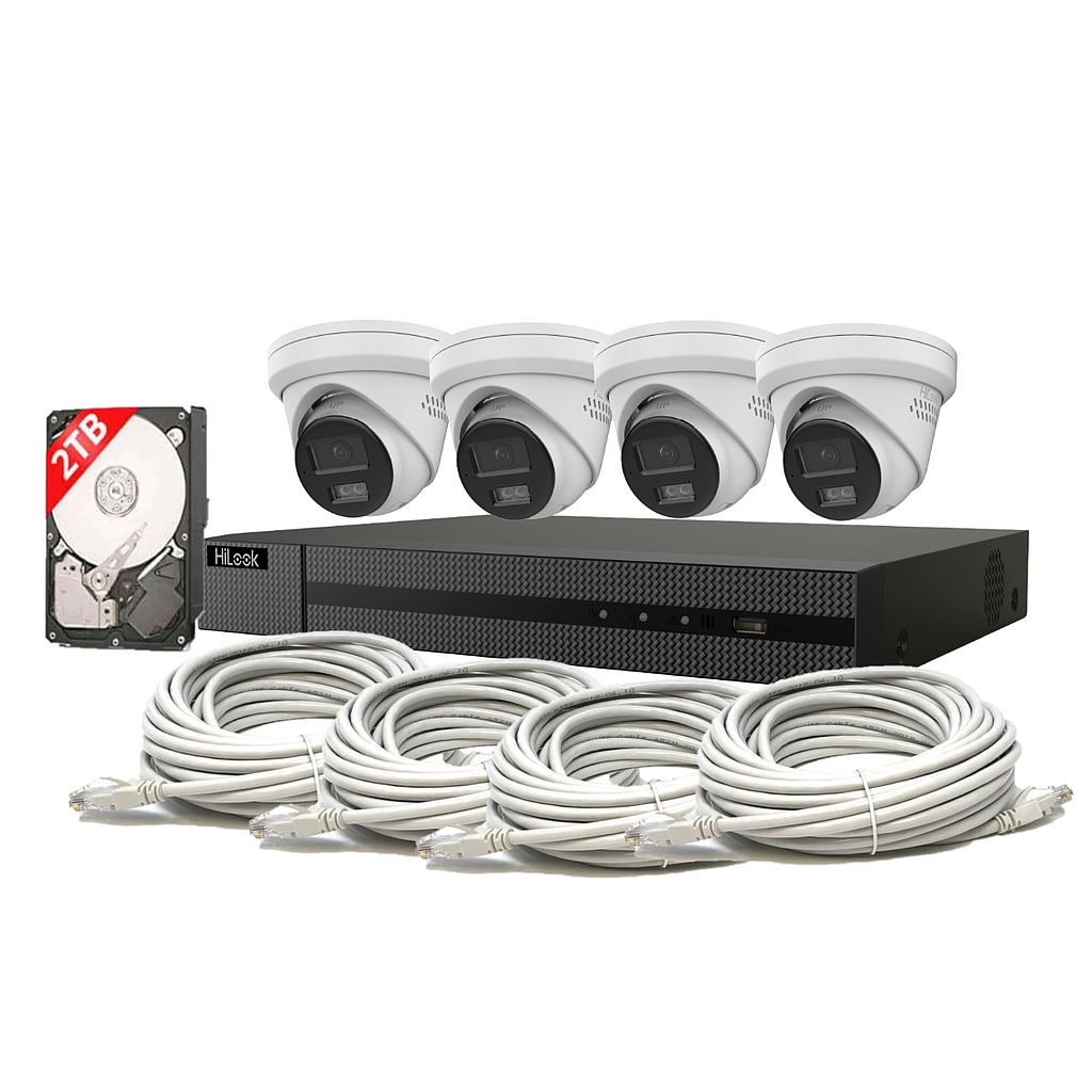 KIT VIDEO 4K 4 CAMERAS 2TO HILOOK
